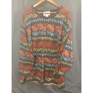 Vintage 90s Capistrano Long Sleeve Multi Color Sweater w/ Striped Pattern 26/28